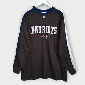 NFL Team Apparel Shirt Men XL Gray New England Patriots Logo Crewneck Sweatshirt